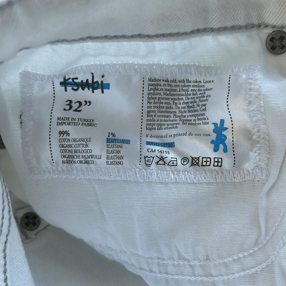 KSUBI Chitch Whitenoise Jean Button Fly T box White Mens Stretch Sz 32 NEW - Picture 13 of 16
